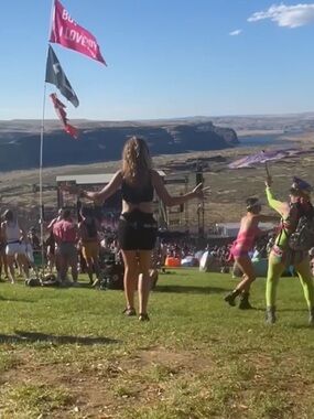 Black and Gold Cutout Ring-Knit Dress Vintage